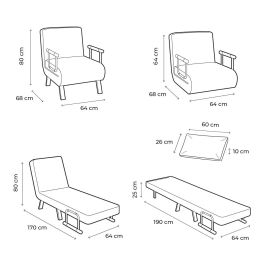 Sofá Cama Convertible Individual 4 en 1 Softfa InnovaGoods Sofá Cama Convertible Individual 4 en 1 Softfa InnovaGoods