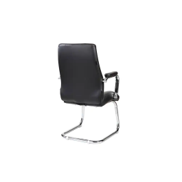Rocada Silla Confidente Brazos Fijos Estructura Cromada Asiento y Respaldo Tapizado Similpiel Negro 110cm Alto