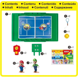 Epoch Super Mario Rally Tennis Juego 7434 con Figuras Coleccionables de Mario y Luigi para +5 Años