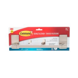 Command Barra Toallero Níquel Satinado 299x77x47mm, 1 ud + 4 Tiras, Soporta hasta 1,3 kg Precio: 21.88999989. SKU: B12FEDSLD4