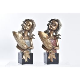 DKD Home Decor Figura Niña Resina Dorado Rojo Turquesa 21 x 13 x 36 cm (2 Unidades) Precio: 31.581. SKU: S3030091