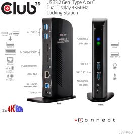 Club 3D Docking Station 4K60Hz USB3 ->6xUSB3/2xDP/LAN/Audio Black
