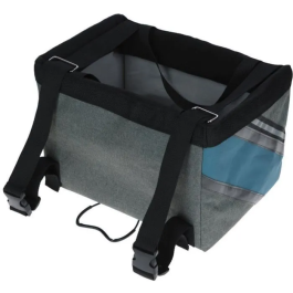 Kerbl KER1685158534211 Bolsa de bicicleta para perros o gatos - Vacaciones - Gris/azul - 38x29x25 cm