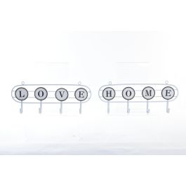 DKD Home Decor Perchero de Pared Urban Blanco de Metal y MDF 40x16x4 cm - Pack de 4 Unidades