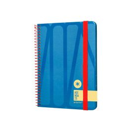 Agenda Espiral Antartik Bold A6 2025 Semana Vista Color Azul Papel 80 gr