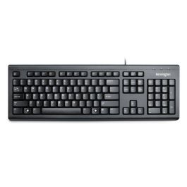 Kensington VALUE KBRD BLACK ES Teclado con 105 teclas, diseño a prueba de derrames y estilo elegante en color negro. Ideal como teclado de reemplazo.