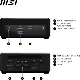 MSI Cubi N ADL-006DE Mini PC Intel N200/4GB RAM/128GB SSD Negro Windows 11 Pro