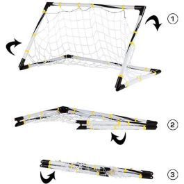 Color Baby Portería de Fútbol Plegable 90x59x59 cm con Balón e Hinchador de Plástico y Poliéster para Niños +3 Años