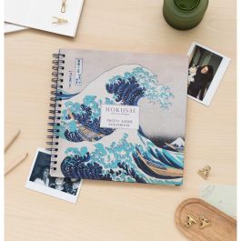 ERIK Álbum de Fotos Scrapbook La Gran Ola de Kanagawa Hokusai 26x26cm con Anillas y Cinta, 40 Páginas