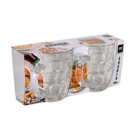 La Mediterranea Set 2 Jarras Cerveza 550 cc - Ancho 9.5 cm, Alto 12 cm, Largo 14 cm