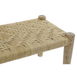 DKD Home Decor Bali1 Descalzadora Balines Tropical Natural de Madera de Mango y Cuerda 90 x 42 x 40 cm