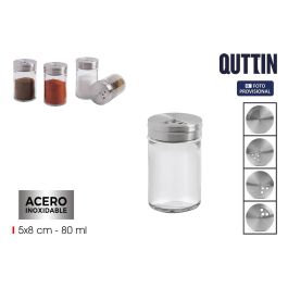 Especiero de vidrio e inoxidable Quttin 5x8 cm - Inde (24 Unidades)