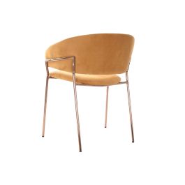 DKD Home Decor Silla Naranja Dorado 53 x 74 x 58 cm (2 Unidades)