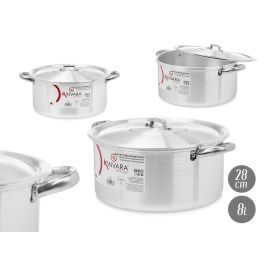 Cacerola de Aluminio Kinvara 28 cm 8 L - Apta para Gas, Horno y Lavavajillas (6 Unidades)