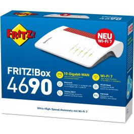 AVM FRITZ!Box 4690 Router Wi-Fi 7 Doble Banda (2,4 GHz / 5 GHz) Ethernet Rojo Blanco
