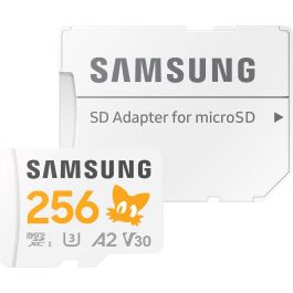 SAMSUNG MB-MD256S Tarjeta MicroSDXC de 256 GB, Clase 10, UHS-I, Velocidad de 180 MB/s, Incluye Adaptador SD