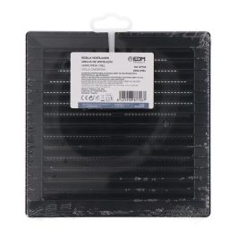 Edm Rejilla ventilación cuadrada ajustable con mosquitera ø 80-150mm, 170x170x11,5mm ABS Gris antracita