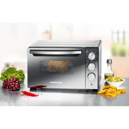 Rommelsbacher BGS 1400 Horno Compacto Eléctrico 22L Negro Plata con Grill y Función Descongelar y Rotisserie