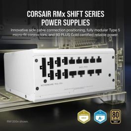 CORSAIR CP-9020273-EU Fuente de Alimentación RMx Shift Series RM750x para PC, 80 PLUS Gold, Color Blanco