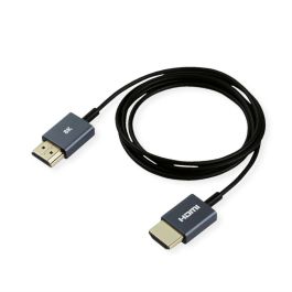 ROLINE 11.04.5937 Cable HDMI Ultra HD 8K con Ethernet, Ultra Slim, Coaxial, Negro, 1.5 m