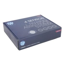 M-Tech Sensores de Aparcamiento CP7 con Zumbador, 4 Sensores Plateados para Asistencia de Marcha Atrás, Compatible con 12V DC