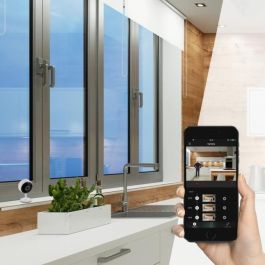 Chacon Cámara de Vigilancia IP Wi-Fi Interior Fija 1080P compatible Google Home y Alexa con Visión Nocturna y Detección de Movimiento