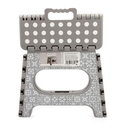 Quid Taburete Plegable Daily de Plástico Gris 29x22x39 cm Resistente Uso Diario Libre de BPA
