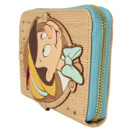 Loungefly Cartera Pinocho Disney Piel Sintética Billetera con Cremallera y Ranuras para Tarjetas Detalles en Relieve