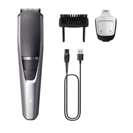 Philips BT3239/15 Recortadora de Barba Series 3000, Sistema Lift & Trim, Cuchillas Autoafilables, 20 Ajustes, 90 min Sin Cable, Negro/Plata