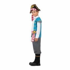 Disfraz pirata gorro, camisa con chaleco y faja, pantalón y cubrebotas talla 10-12 y Disfraz pirata gorro, camisa con chaleco y faja, pantalón y cubrebotas talla 10-12 y
