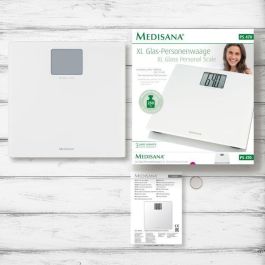 Medisana 40547 Báscula de baño de cristal XL con pantalla grande, vidrio de seguridad de 6mm y pilas incluidas