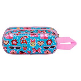 Disney Minnie Mouse Estuche Portatodo 3D Doble Happiness Azul con relieve, 2 compartimentos y forro interior Disney Minnie Mouse Estuche Portatodo 3D Doble Happiness Azul con relieve, 2 compartimentos y forro interior