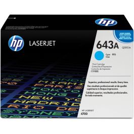 HP Cartucho de Tóner Original LaserJet 643A Cyan Q5951A Estándar 10.000 Páginas Precio: 272.50000052. SKU: B16M6LNBXC