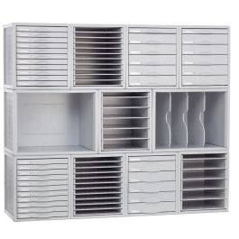 Archivo 2000 8409B GS Módulo de 9 Bandejas Organizadoras, Gris, 356x316x303 mm