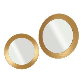 Giftdecor Espejo Redondo 80 cm Metal y Cristal Color Oro