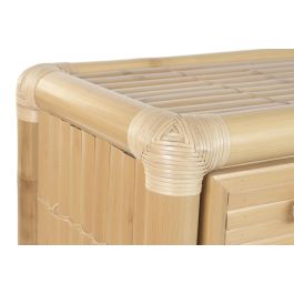 DKD Home Decor Consola Tropical Bambú y Ratán Natural 52 x 75 x 140 cm 3 Cajones