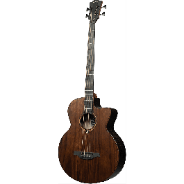 LAG Bajo Acústico Jumbo A/E Natural Satinado - Cuerpo de Brankowood y Eucalipto Ahumado, Electrónica Stage-LAG