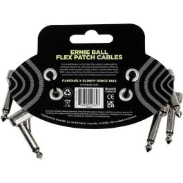 Ernie Ball Cable Interlink Flex Jack-Jack AA 7,5cm Phosphorescent (Pack de 3)