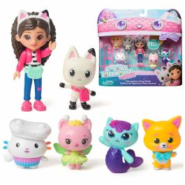 Spinmaster SPI6072633 - Set 6 Figuras Gabby y la Casa Mágica + 5 Accesorios Gatitos - Juguete Niños 3+ Años