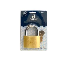 Edm Candado de latón arco normal dorado/cromado 70x20x48 mm con 3 llaves