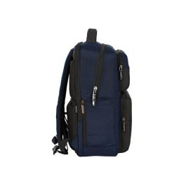 Cartera Escolar Safta Business Black-Blue-Grey Mochila 2 Bolsillos Portatil 15,6-'+Usb 310x130x440 mm