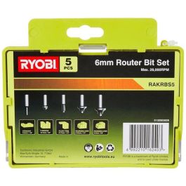 RYOBI Caja de 5 fresas abigarradas, cola Ø 6 mm RYOBI Caja de 5 fresas abigarradas, cola Ø 6 mm