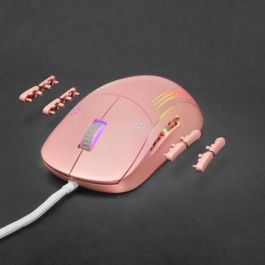 Mars Gaming MMPROP Ratón Óptico USB Tipo A, Diestro, 32000 DPI, Color Rosa