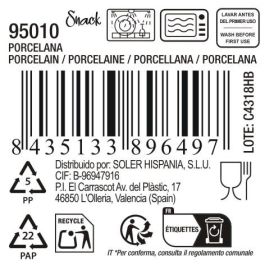 La Mediterranea Bol Blanco Snack 14.1 cm x 8.5 cm x 4.4 cm 190 ml (72 Unidades)