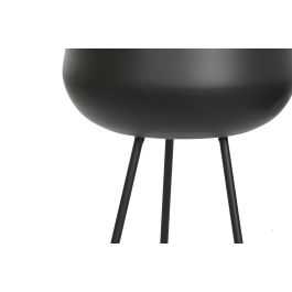 DKD Home Decor Set de 2 Maceteros Urban Negro Metal 34 x 70 x 34 cm