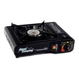 Alpen Camping Cocina Portátil Tyrol 1 Fuego Compacta 2.0kW para Gas 227g Uso Exterior con Maletín Reforzado