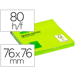 Q-connect Bloc de Notas Adhesivas Quita y Pon 76x76 mm Verde Neón 80 Hojas Precio: 4.88999962. SKU: B12KDXE3JQ