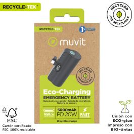 Powerbank Muvit for Change DP53D-R-PD Negro 5000 mAh
