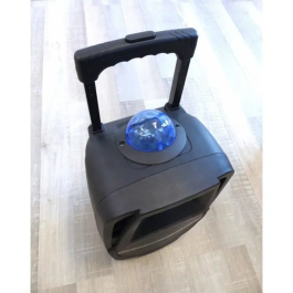 Inovalley KA116BOWL Altavoz Bluetooth con Luz Karaoke 450W, Bola LED Multicolor, Puerto USB