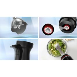 Bosch MSM4B621 Batidora de Mano 1000W con 4 Cuchillas Afiladas, Bol Mezclador, Mini Picadora, Varillas y Engranaje Cerámico